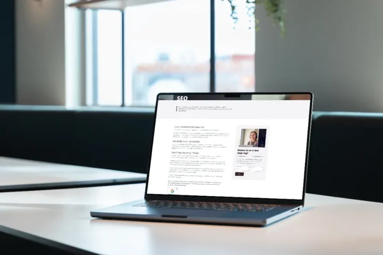 Skjerm som viser en nettside med SEO-tips fra Verdi Media