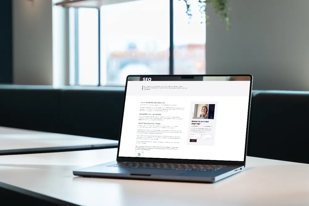 Skjerm som viser en nettside med SEO-tips fra Verdi Media